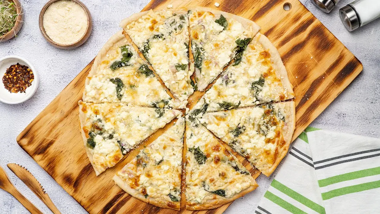 Spinach and Feta Cheese Pizza