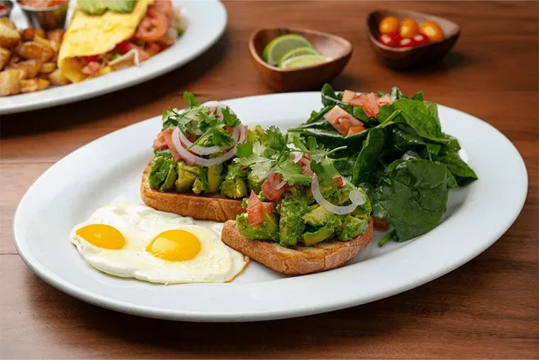 Whole Avocado Toast with Two Organic Eggs Combo