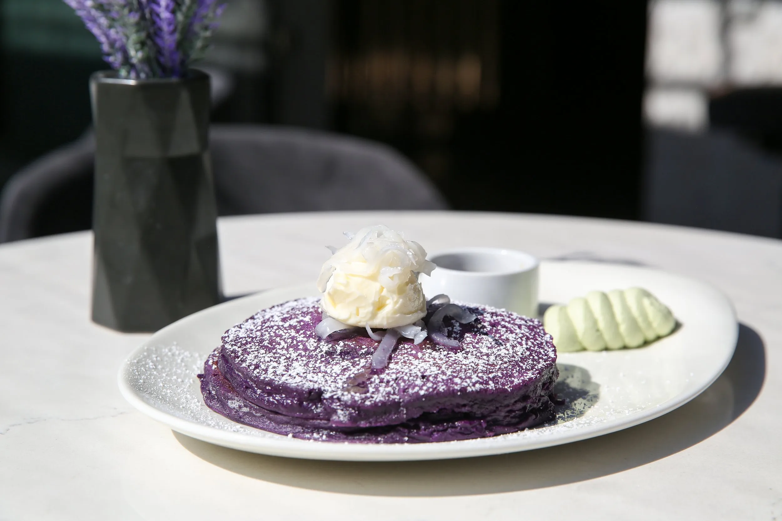 Ube Soufflé Pancakes