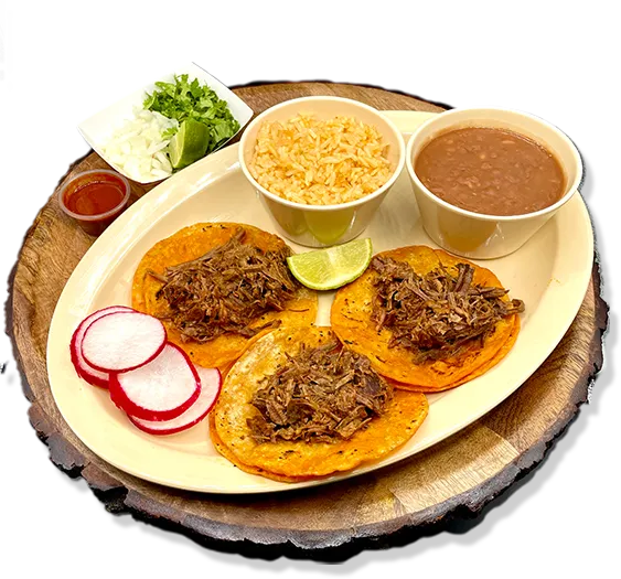 Tacos Combo Con Carne de Chivo