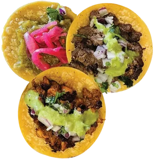 Asada, Al Pastor, Pollo, Carnitas, Chorizo