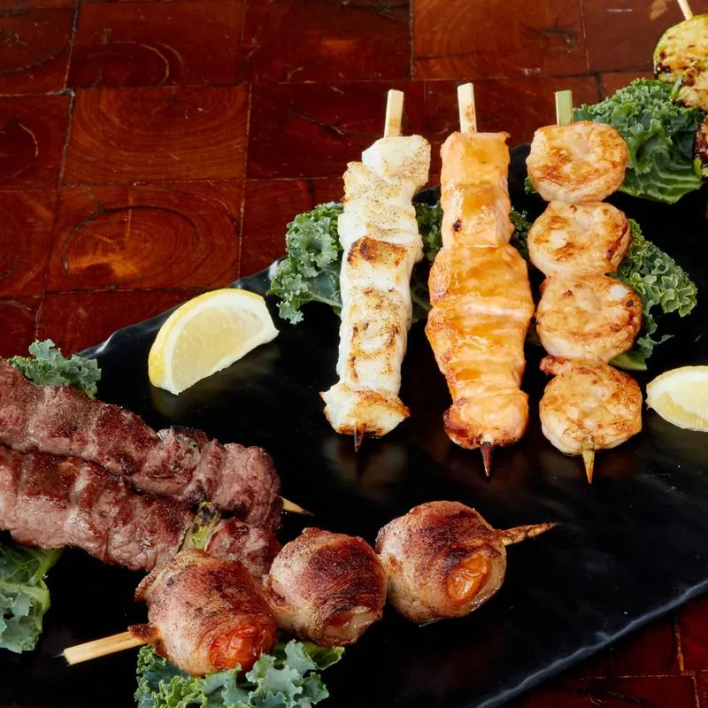 Skewered Beef and Chicken
