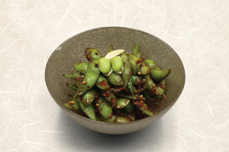 Spicy Garlic Edamame