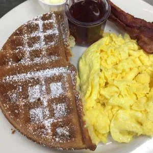 Half Belgian Waffle & Two Eggs