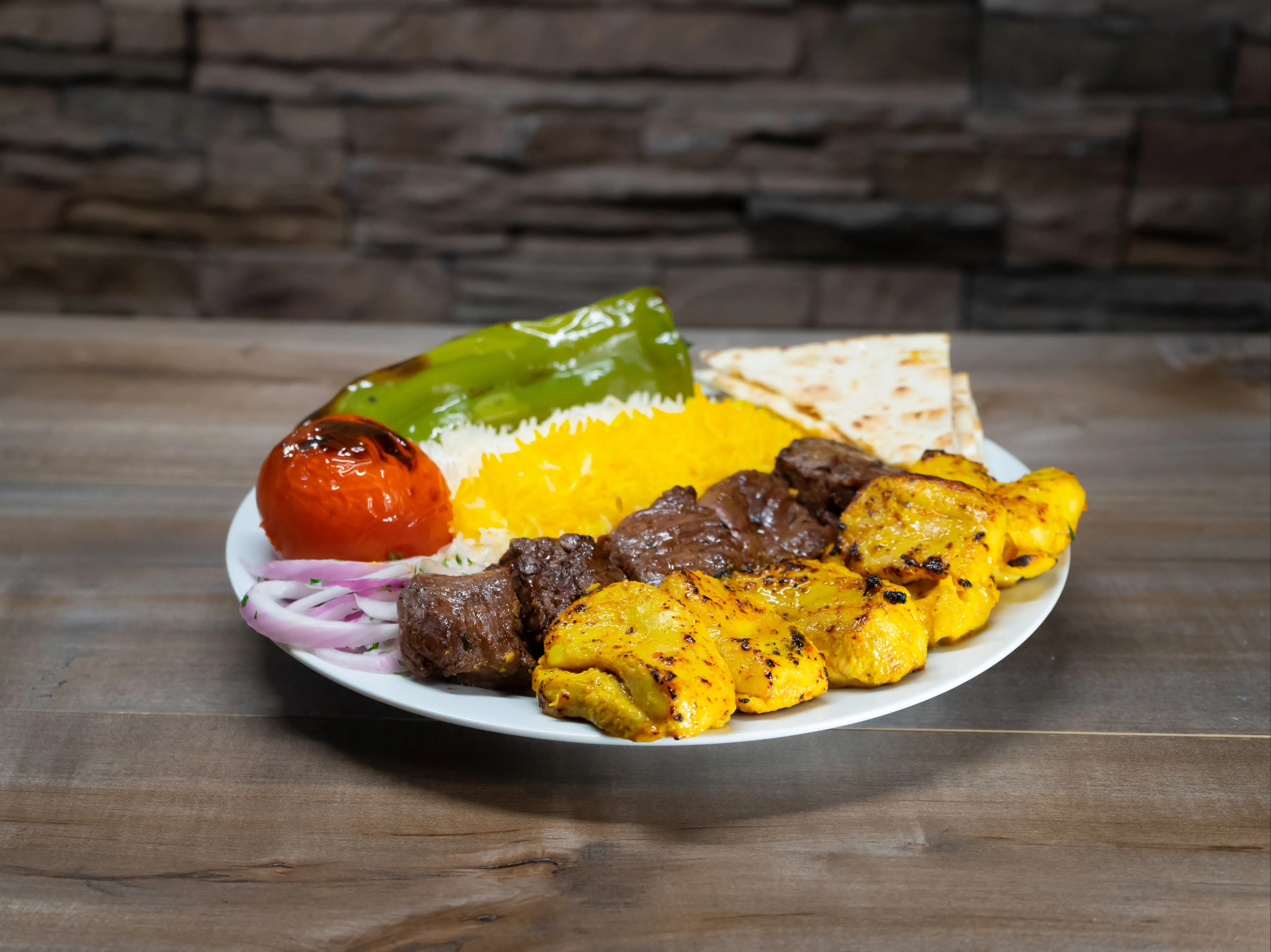 Chicken & Beef Kabob Plate
