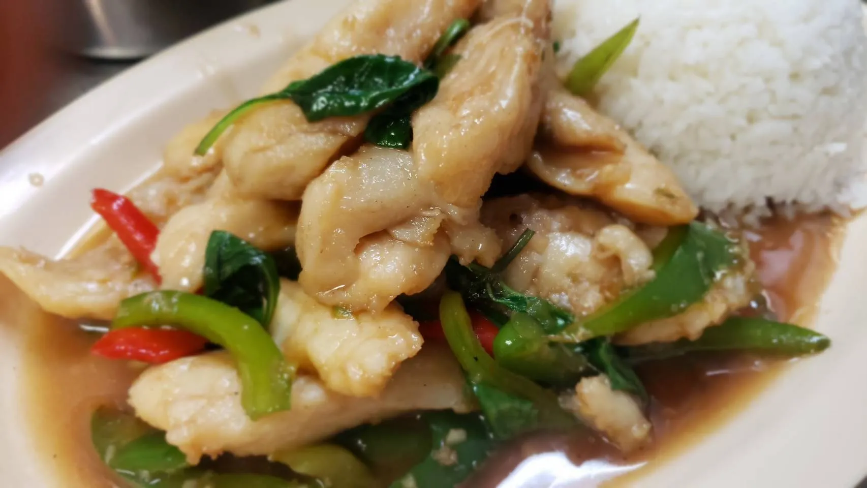 Spicy Thai Basil with Filet of Sole Fish