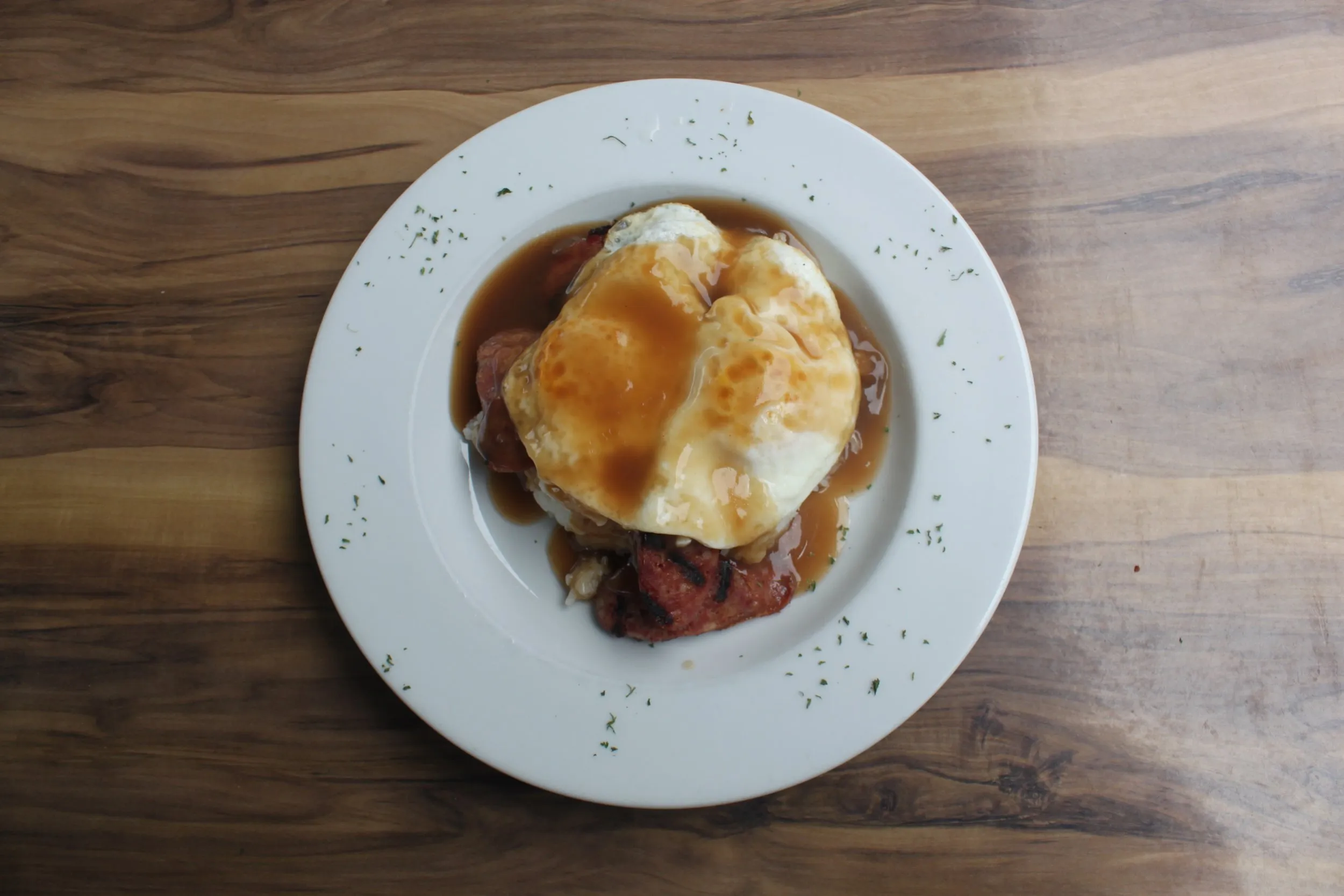 Sumo Loco Moco with Portuguese Sausage