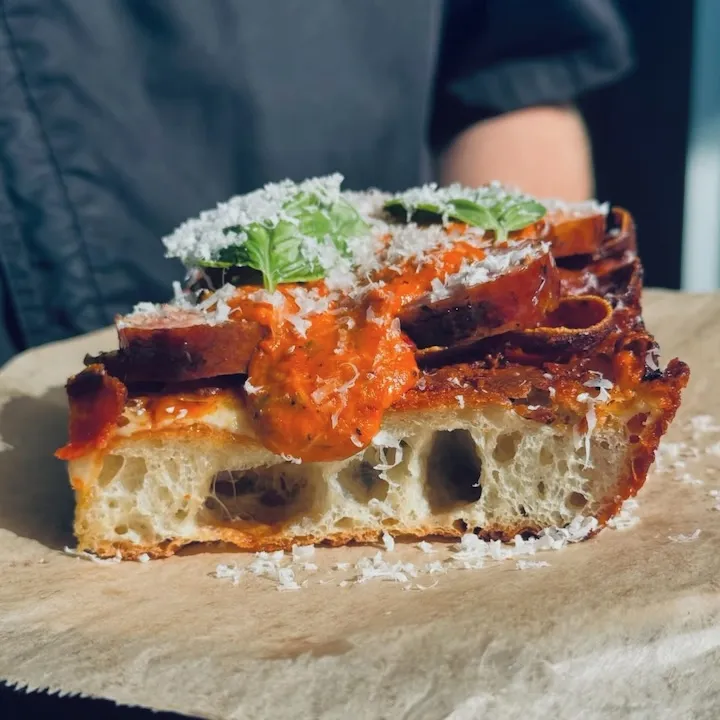 Detroit Pizza with Vodka Sauce
