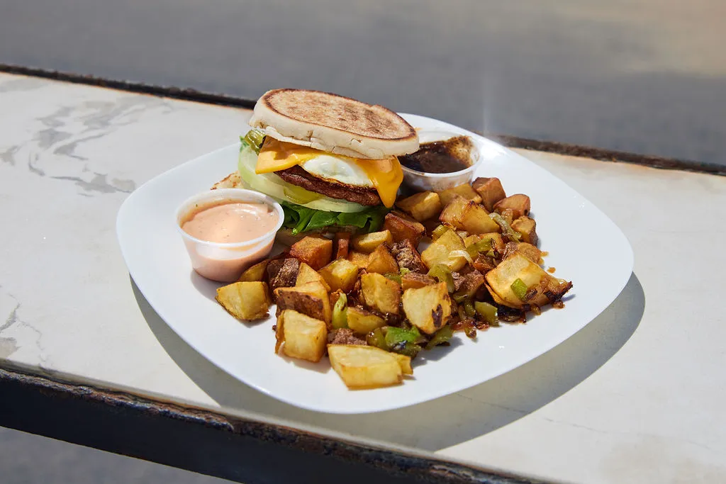 HB Breakfast Muffin Sandwich & Potatoes
