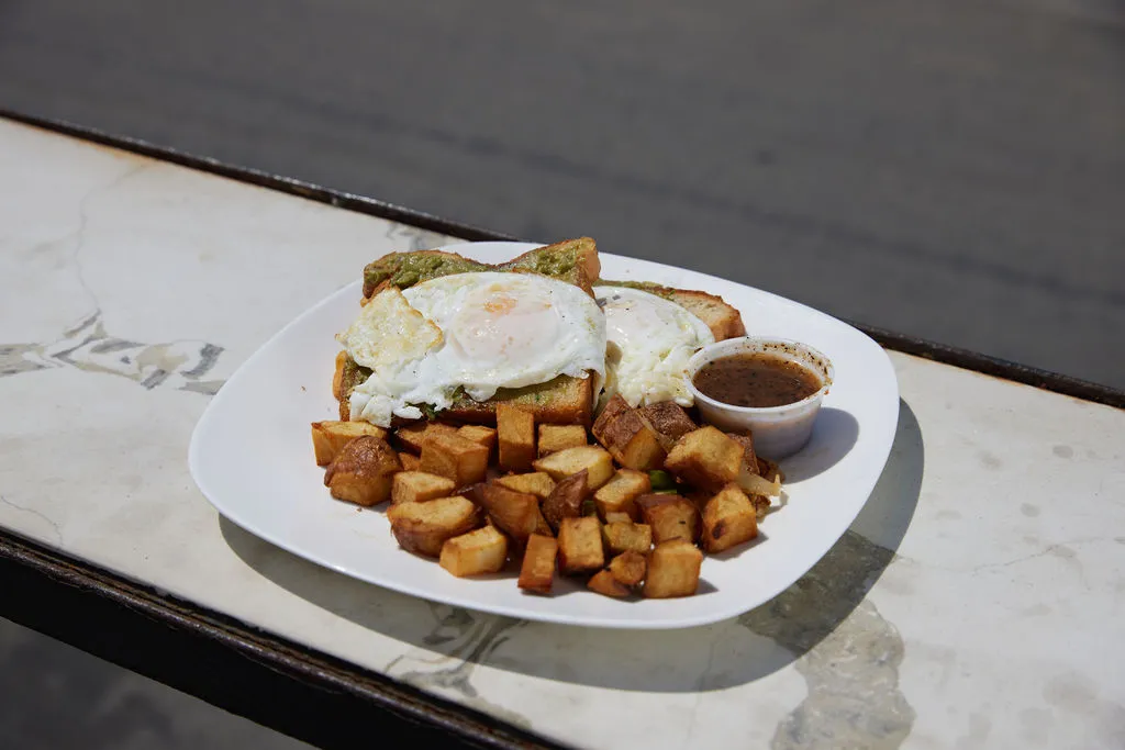 Avocado Toast with Fried Egg & Potatoes