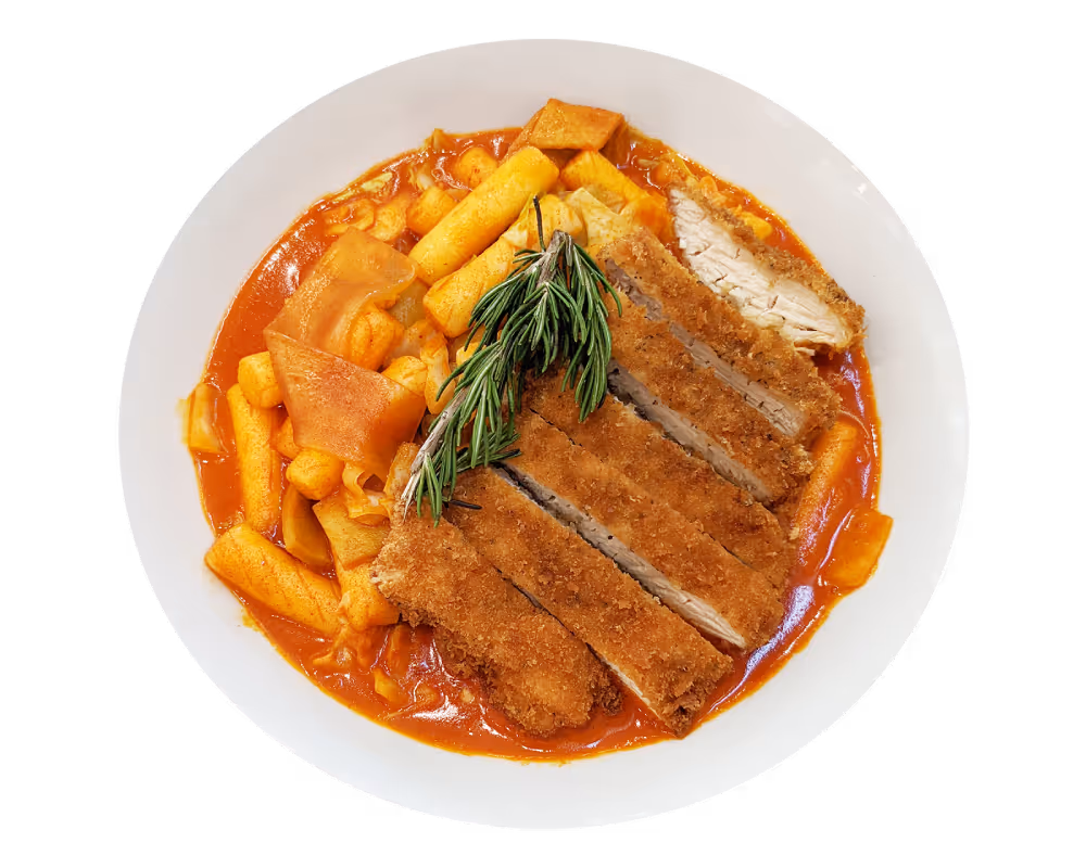 Crisscut Rosé Tteokbokki w/ Katsu