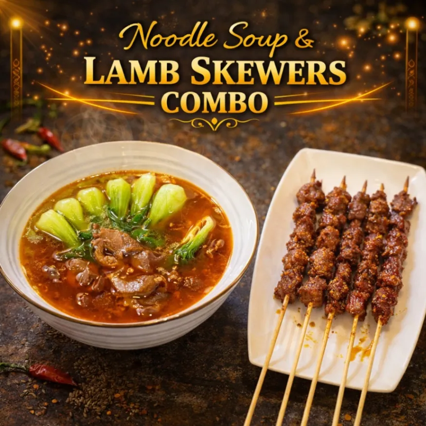 Combo 1 Noodle Soup+ Lamb Skewers