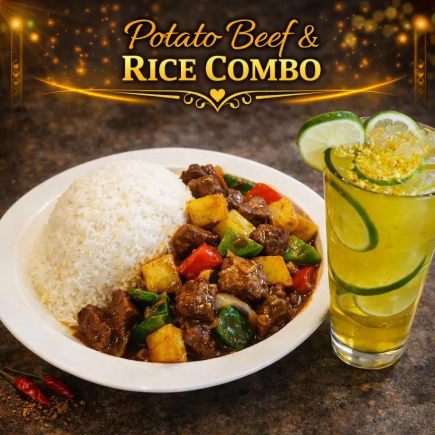 Beef and Potato Rice Bowl Combo