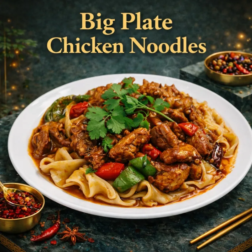 Big Plate Chicken with Wide Noodles