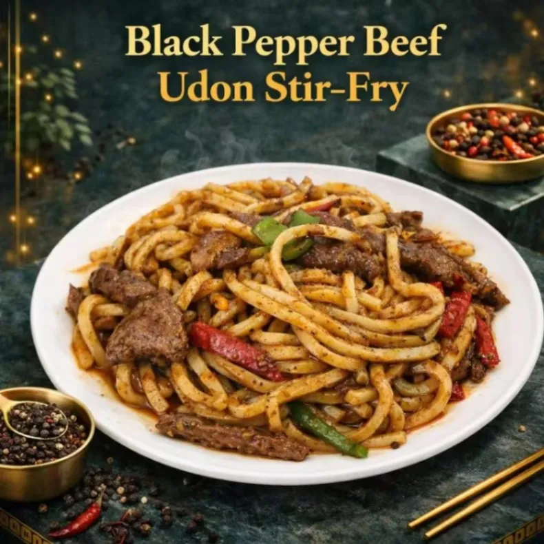 Black Pepper Beef Udon