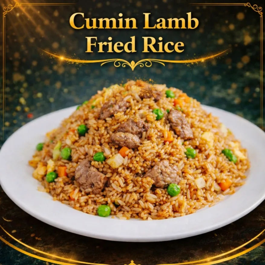 Cumin Lamb Fried Rice with Egg