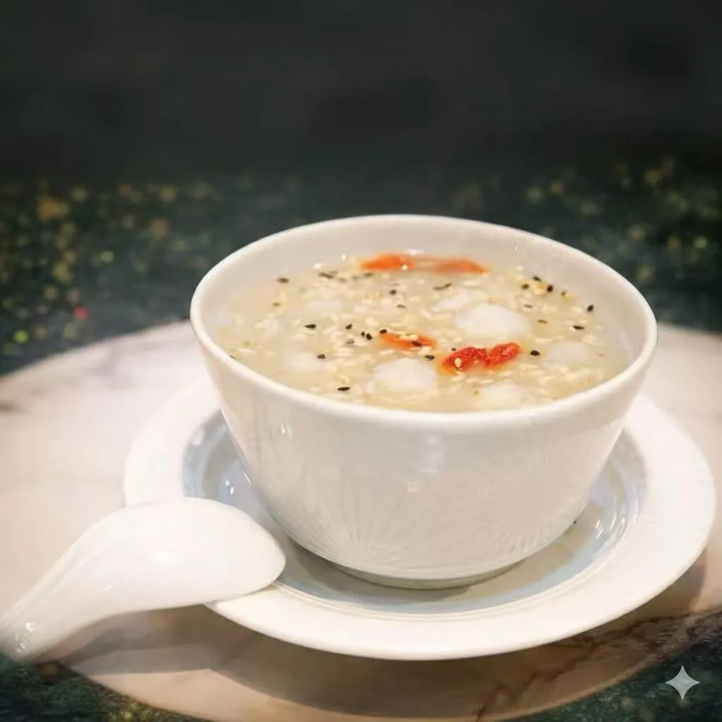 Sesame Rice Ball in Fermented Rice Soup (hot)