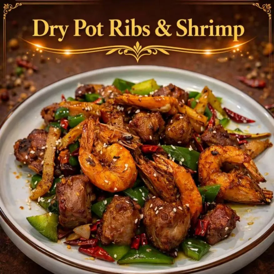 Dry-pot Spare Ribs and Shrimp