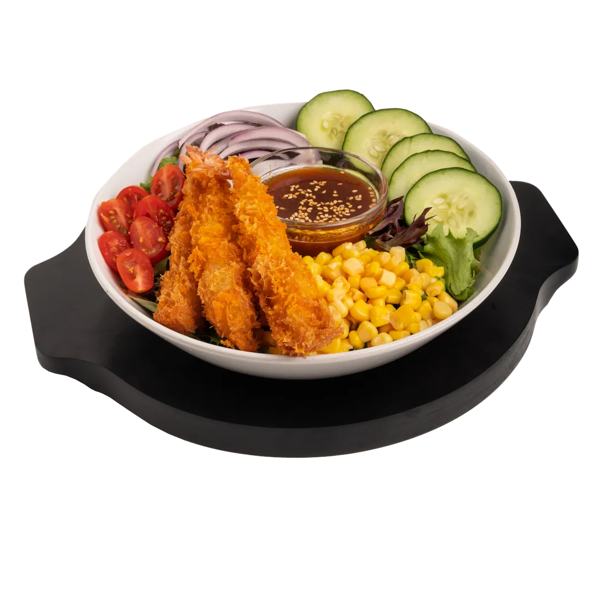 Pepper Salad with Panko Fried Ebi