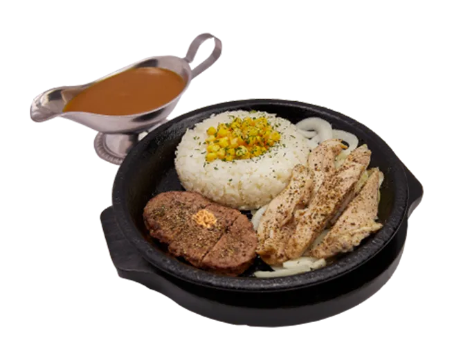 Hamburg & Chicken Sizzling Curry
