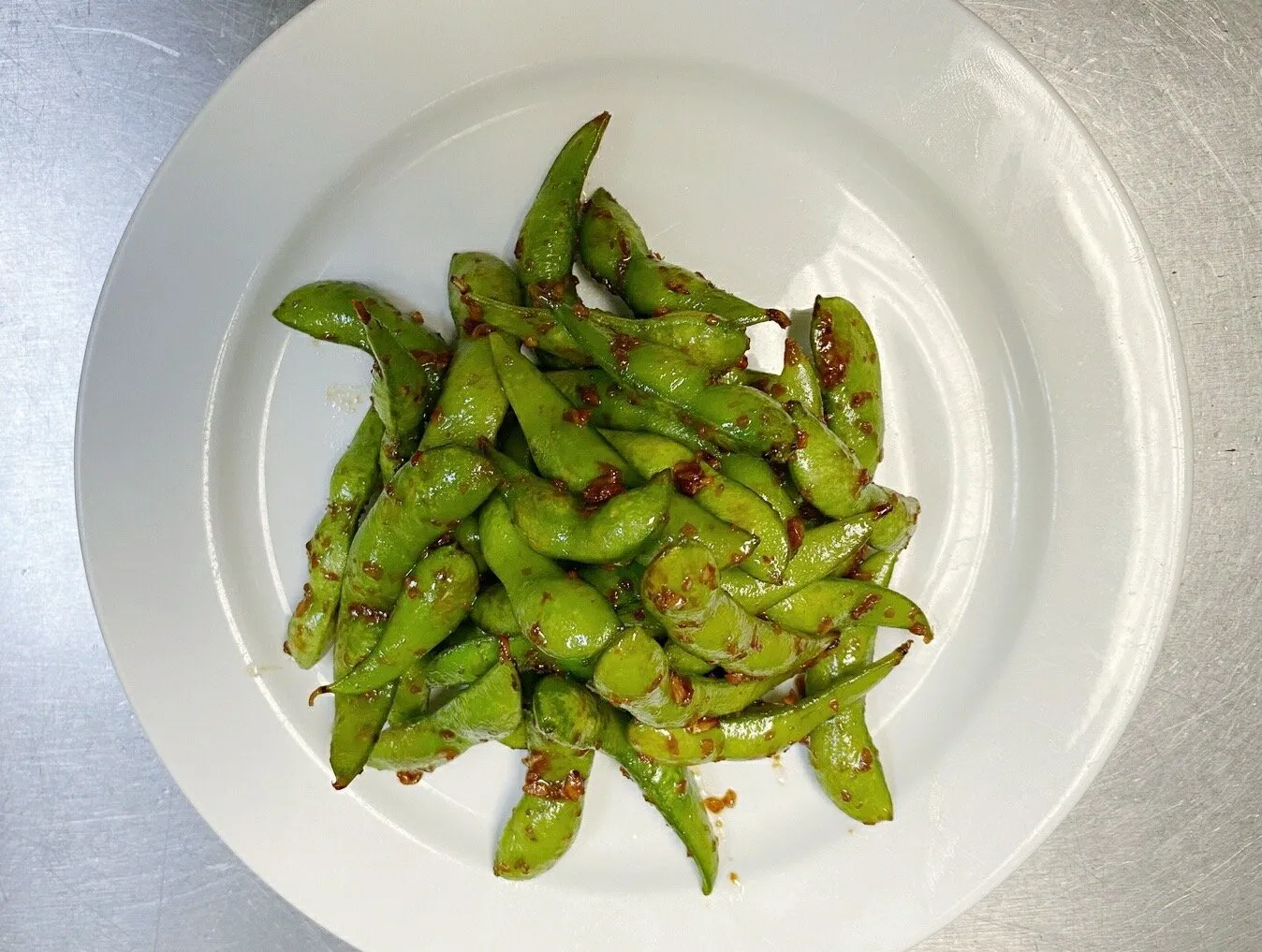 Spicy Garlic Edamame