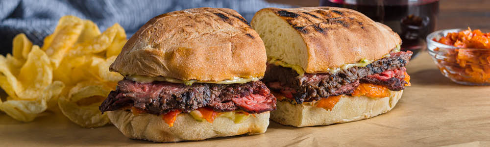 Grilled Grass Fed Steak Sandwich