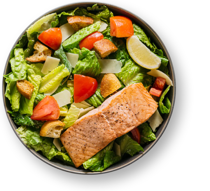 Chopped Caesar with Grilled Sustainable Salmon