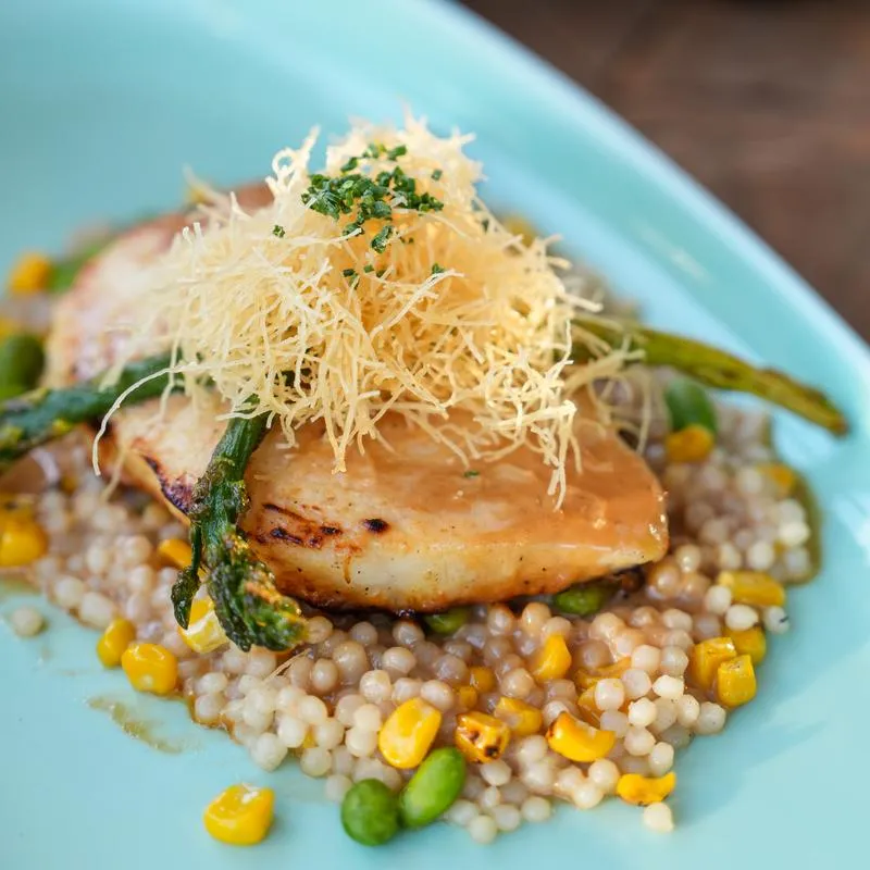Grilled Seabass on Couscous