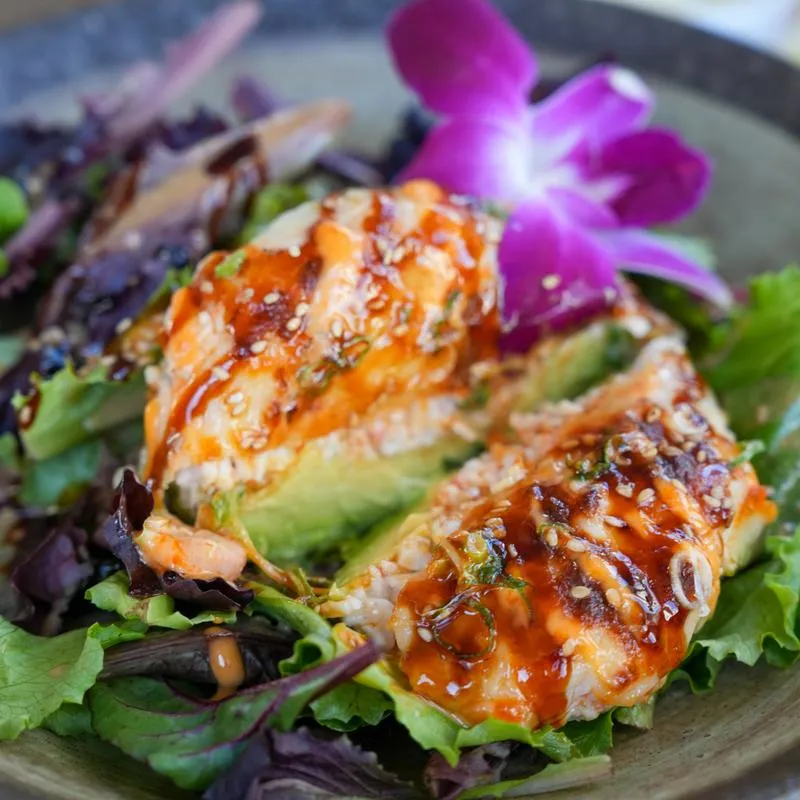 Avocado with Kani Kama Crab and Shrimp