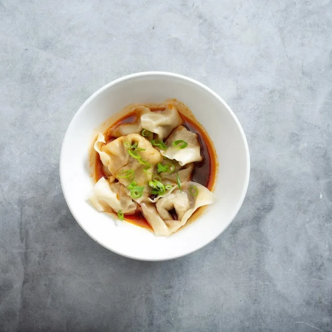 Chicken Wonton in Szechuan Sauce
