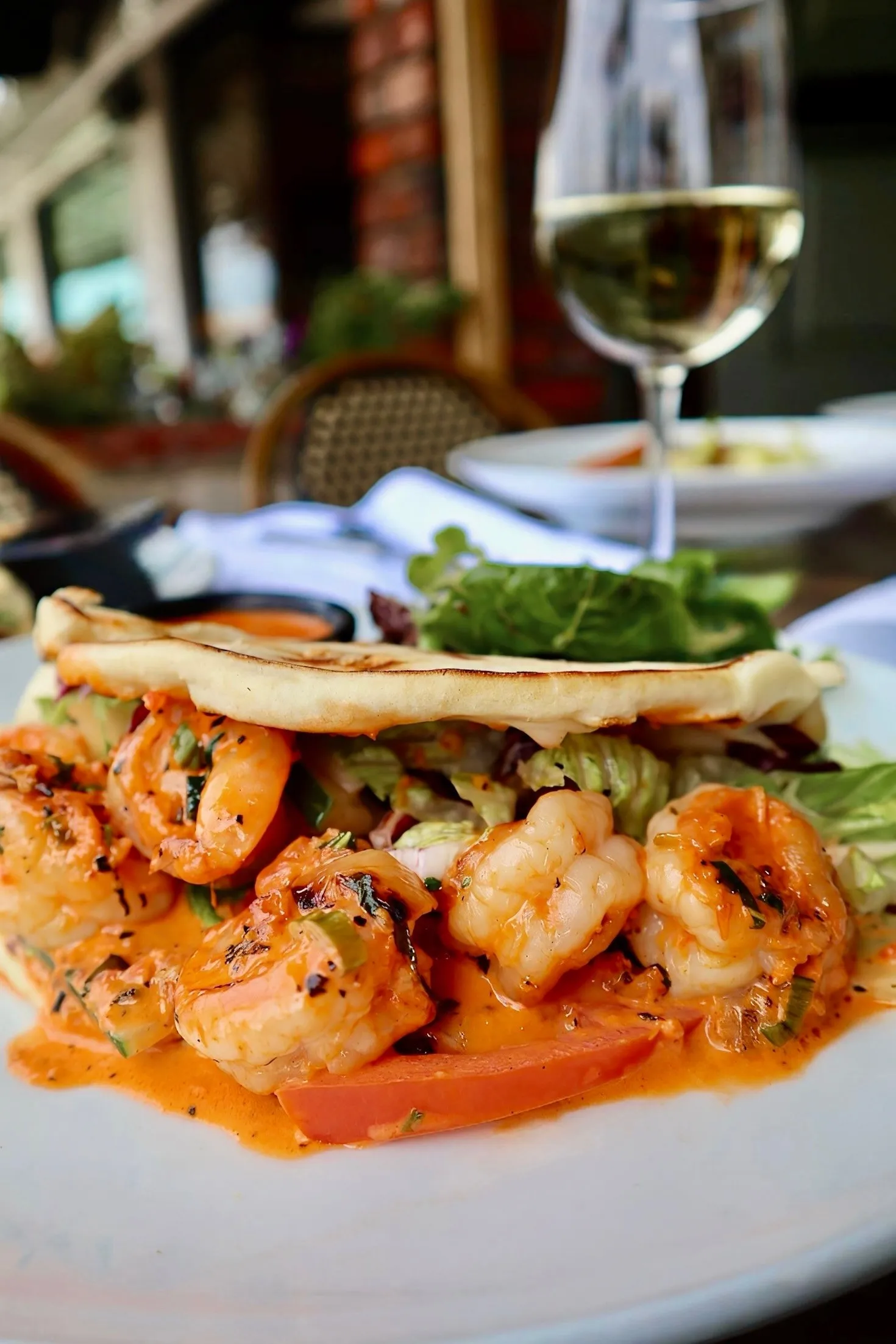 Garlic Shrimp Piadina