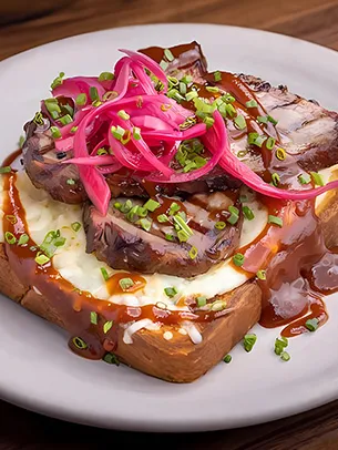 Angus Beef Tri-Tip Sandwich, Santa Maria Open Face
