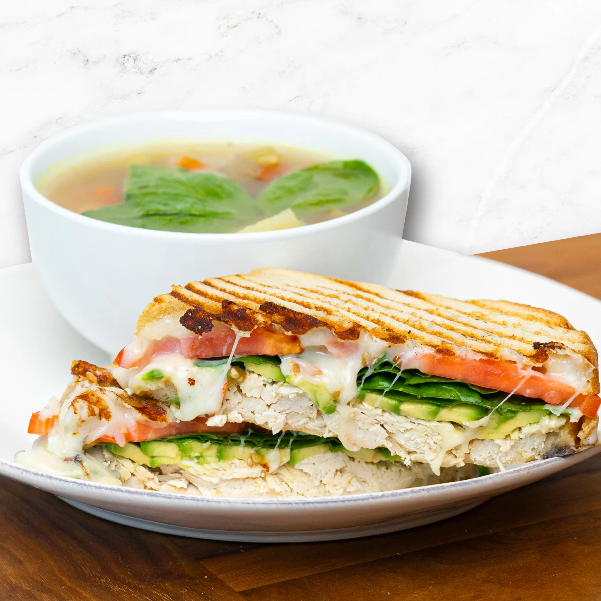 Shredded Chicken Avocado Panini