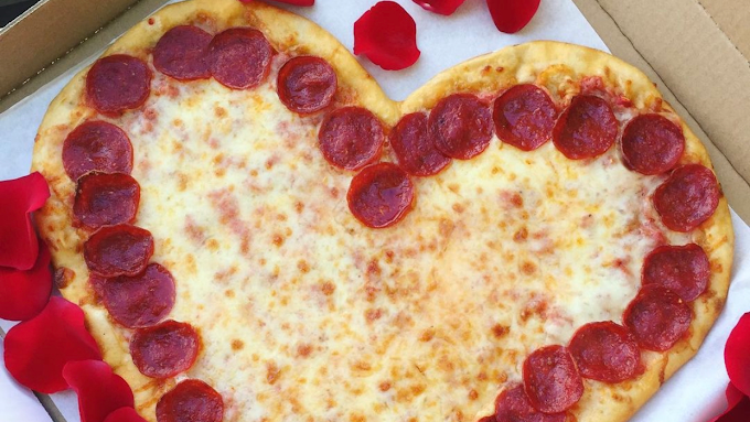 Heart-Shaped Valentine's Day Pizza