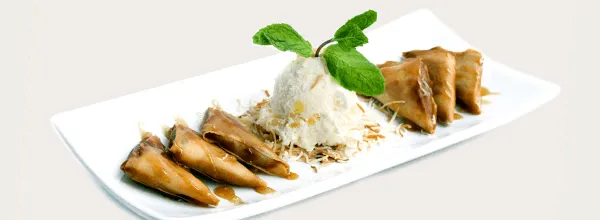 Banana Samosas & Coconut Ice Cream