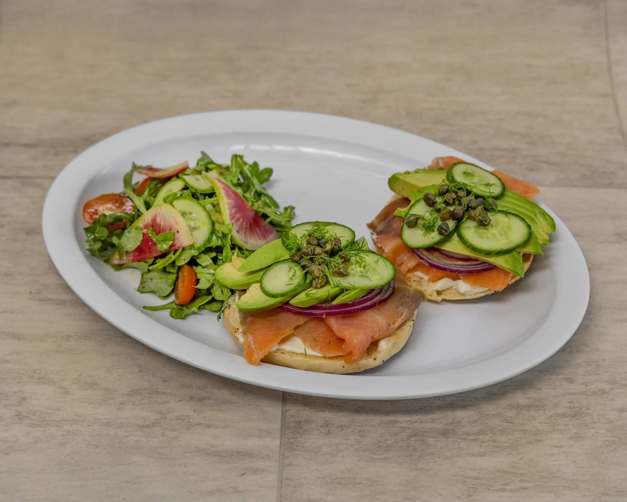 Smoked Lox Salmon Bagel