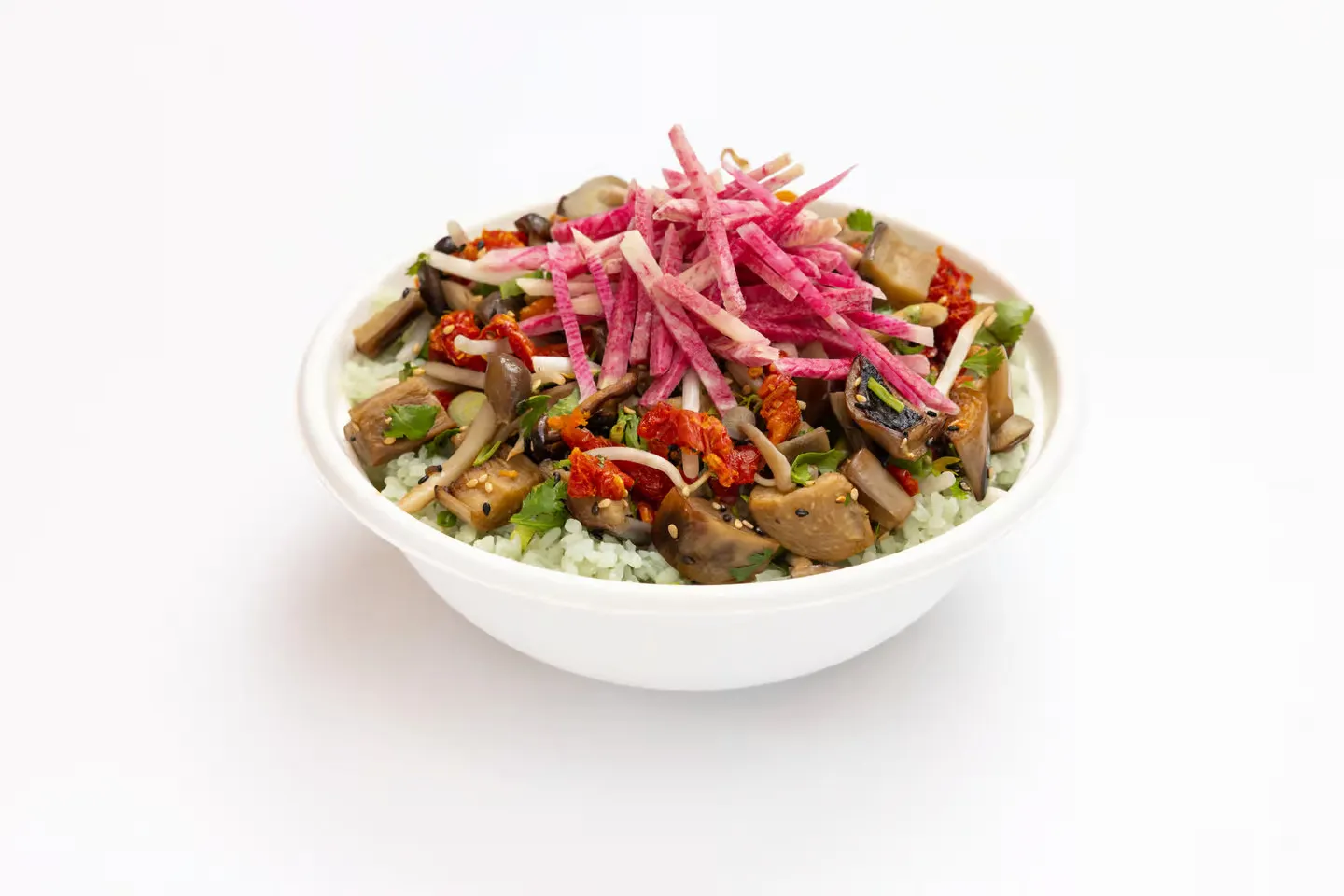Miso Eggplant and Mushroom Poke Bowl